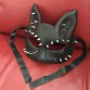 Esclusiva maschera da gatto in pelle nera con punte