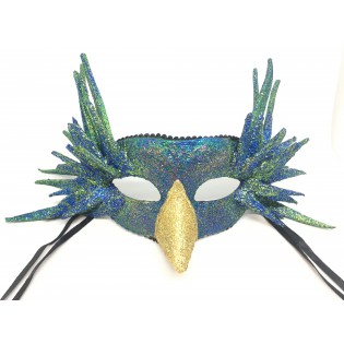 Женская карнавальная маска ручной работы "Яркая птица"