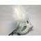 Женская белая карнавальная маска с перьями и жемчугом "Афродита" 