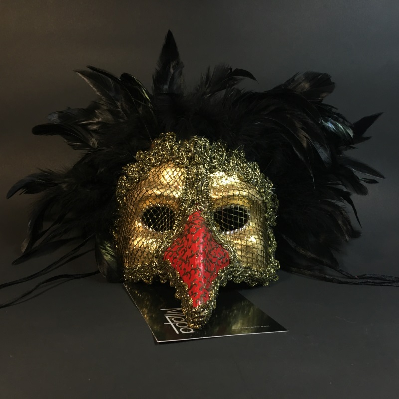Эксклюзивная карнавальная венецианская маска Капитан "GOLDEN GALLO"