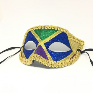 Карнавальная маска "Арлекин с синими глазами"