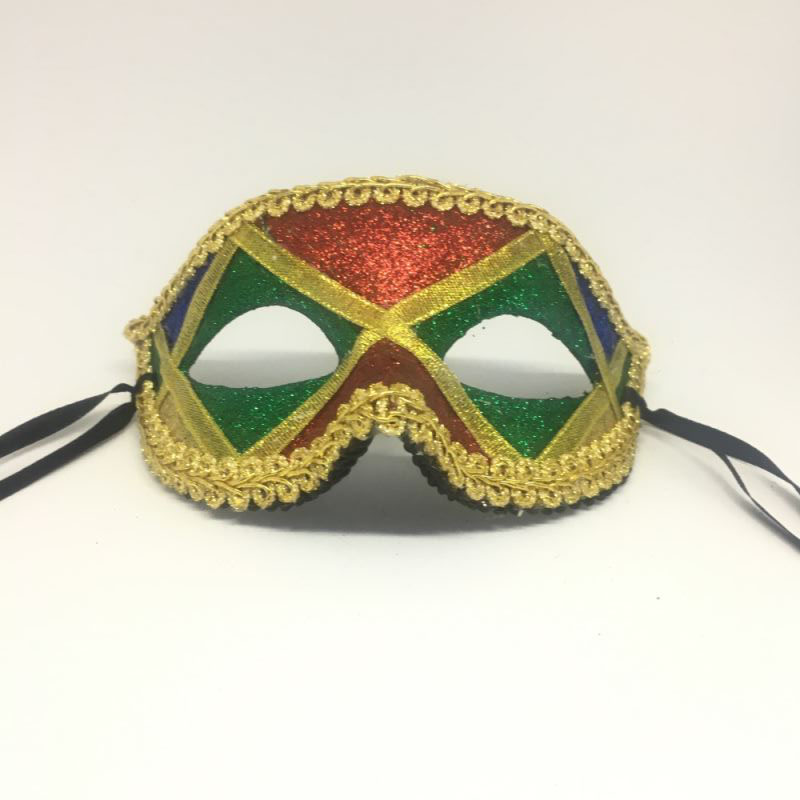 Карнавальная маска "Арлекин с зелеными глазами"