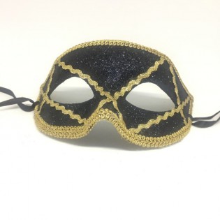 Карнавальная маска "Арлекин золотой узор"