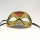 Карнавальная маска "Арлекин трехцветный золотой"